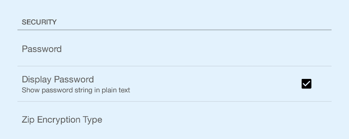 Security configuration options